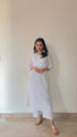 Megha in House of Kari Hand embroidery Chikankari Dress-White
